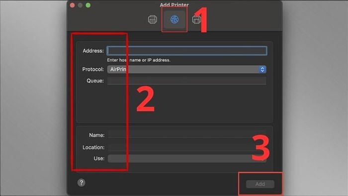 Cách kết nối MacBook với máy in qua Wifi - Bước 4,5